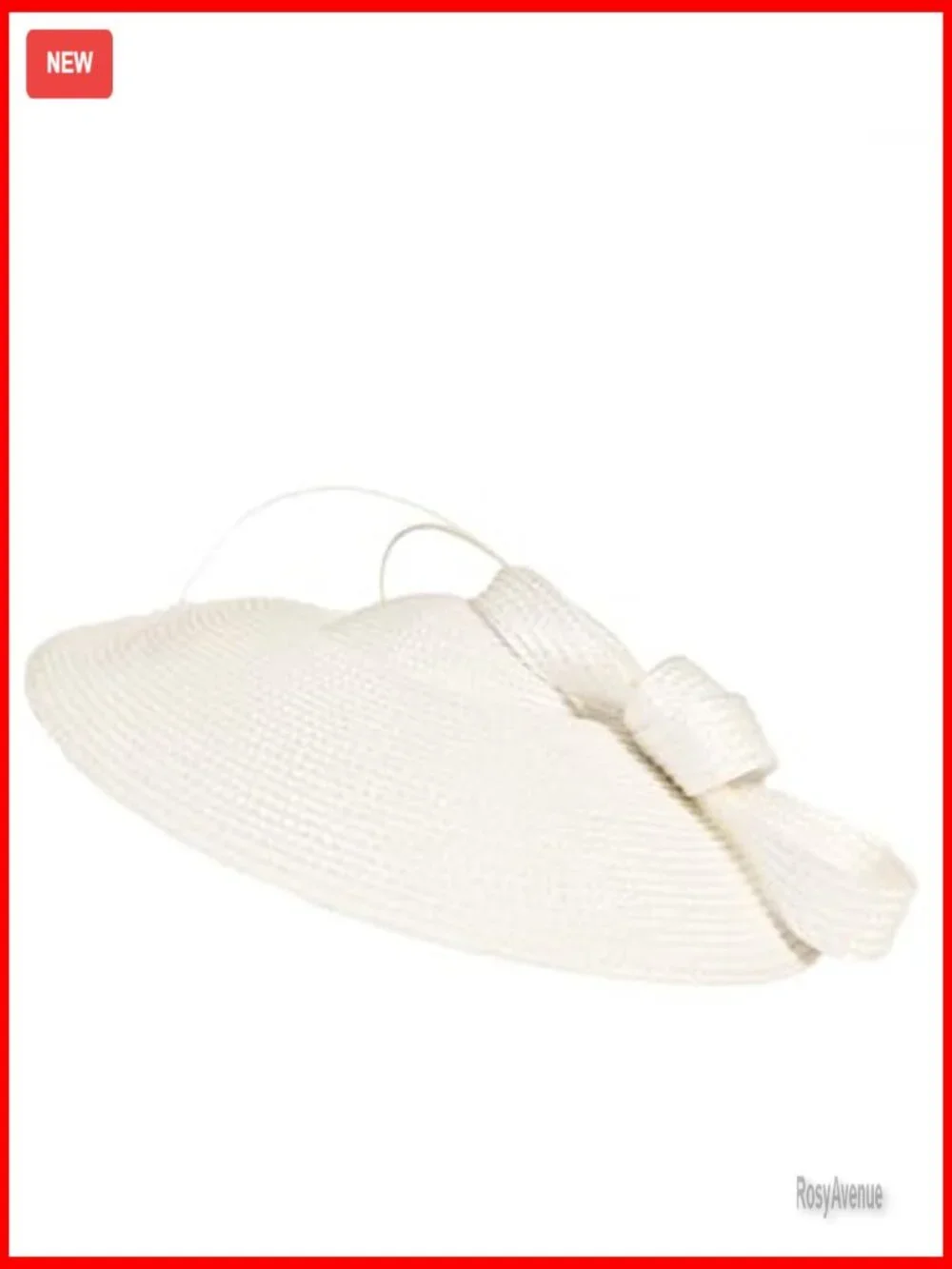 Straw Derby Hat with Feather Fascinator for Weddings & Parties